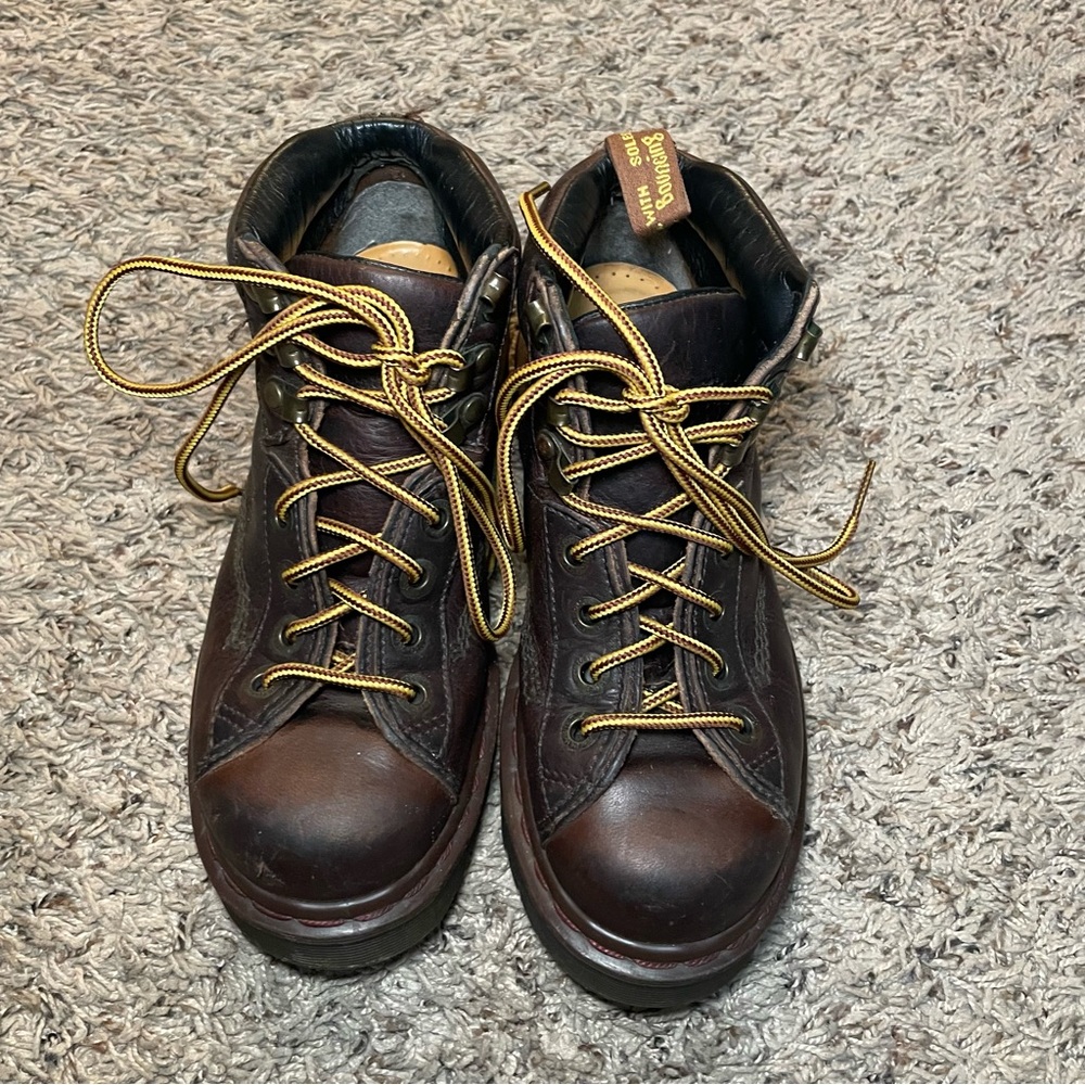 Vintage Dr. Martens Mens 8287 Brown Leather Lace-Up Boots Size Uk 4 US W6/M5